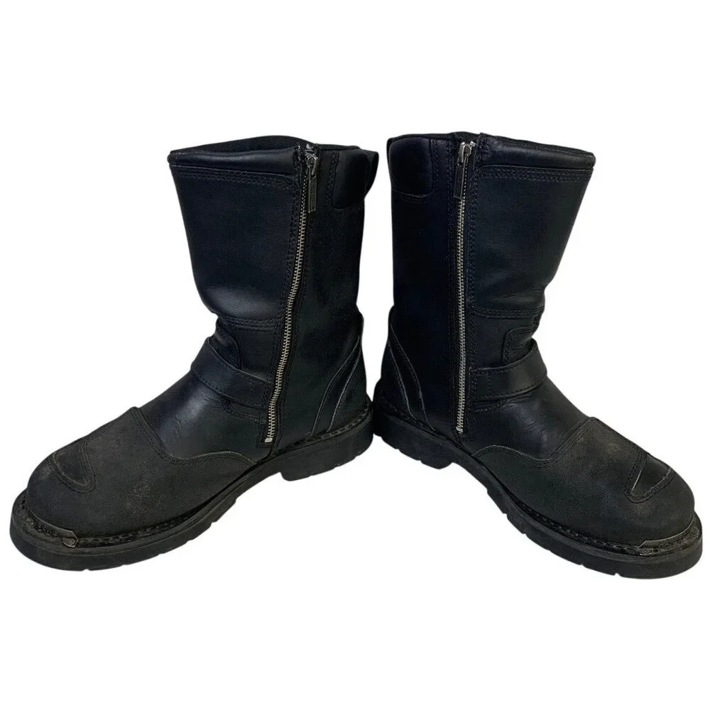 Harley Davidson Mens Size 11 Black Leather Motorcycle Side Zip Shift Boots